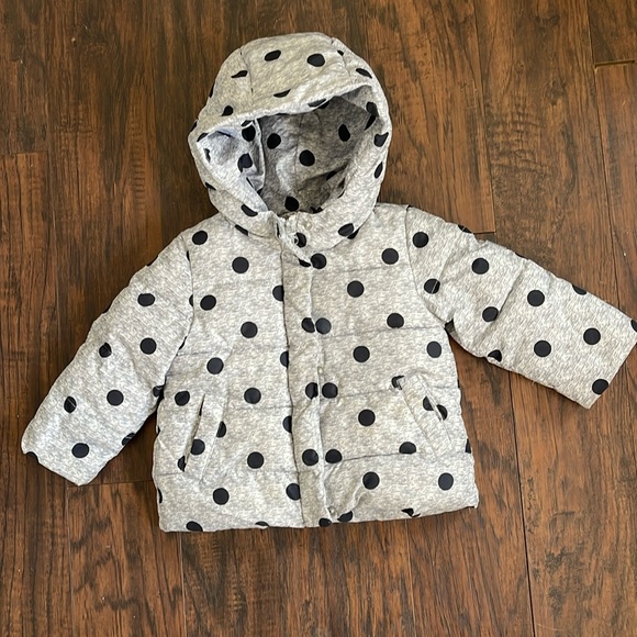 Grey and Black Polkadot Warm Jacket Gap 2T - Picture 1 of 5
